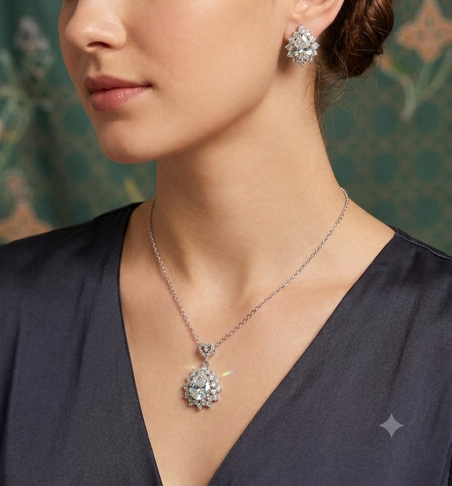 Crystal Necklace & Earrings Set