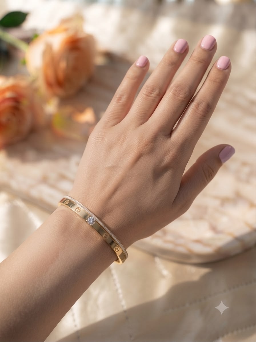 Luxury Crystal Screw Cuff Bracelet for Women
