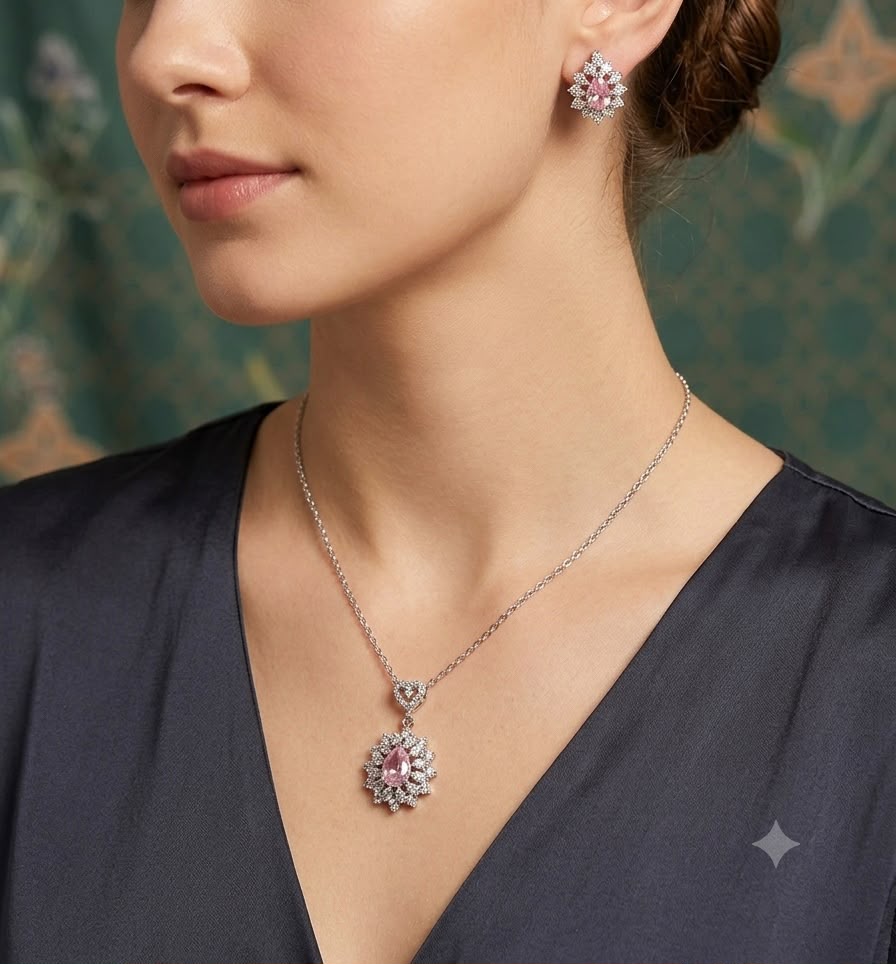 Crystal Necklace & Earrings Set